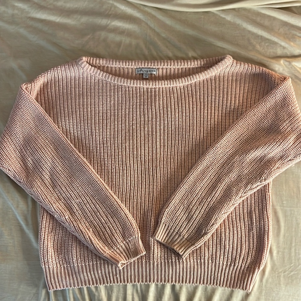 Stargaze - boatneck soft pink crop sweater - Small
